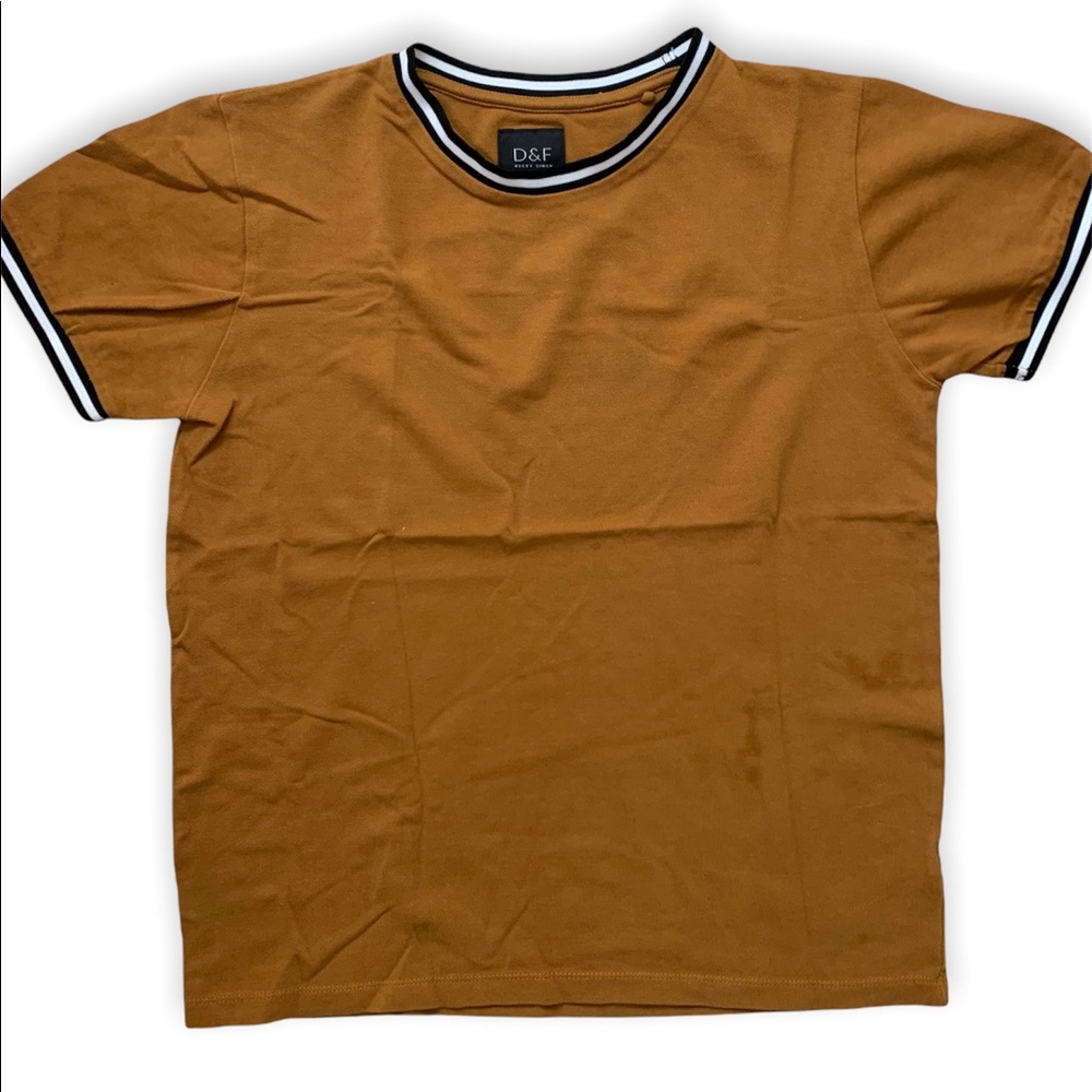 Denim and Flower Mens T-Shirt Small Brown